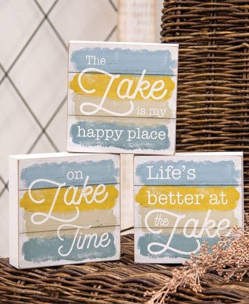 The Lake is My Happy Place Wood Sign