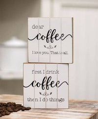 Coffee Wood Signs