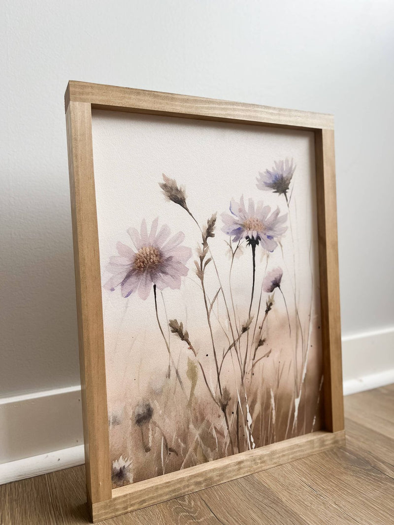 Clara Vintage Floral Wood Framed Print