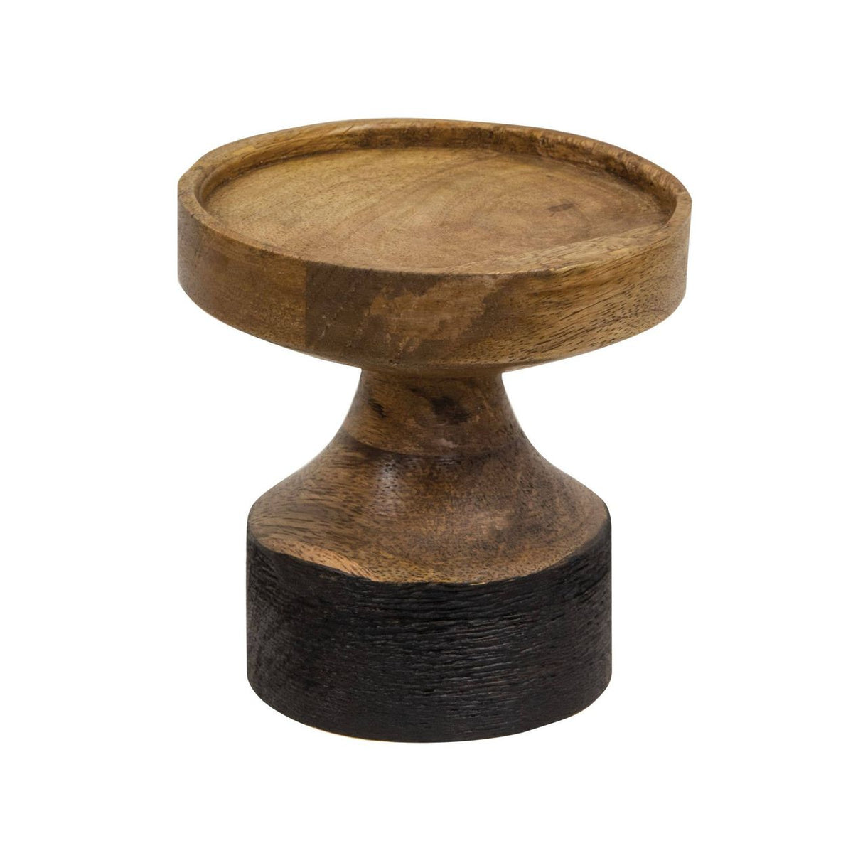 Black And Wood Pillar Candle Holder