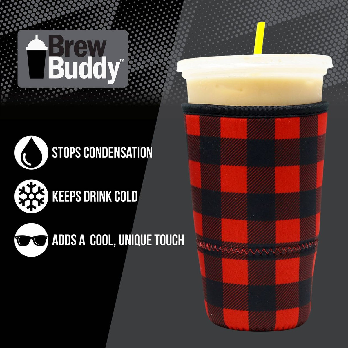 Red Buffalo Plaid Drink Sleeve