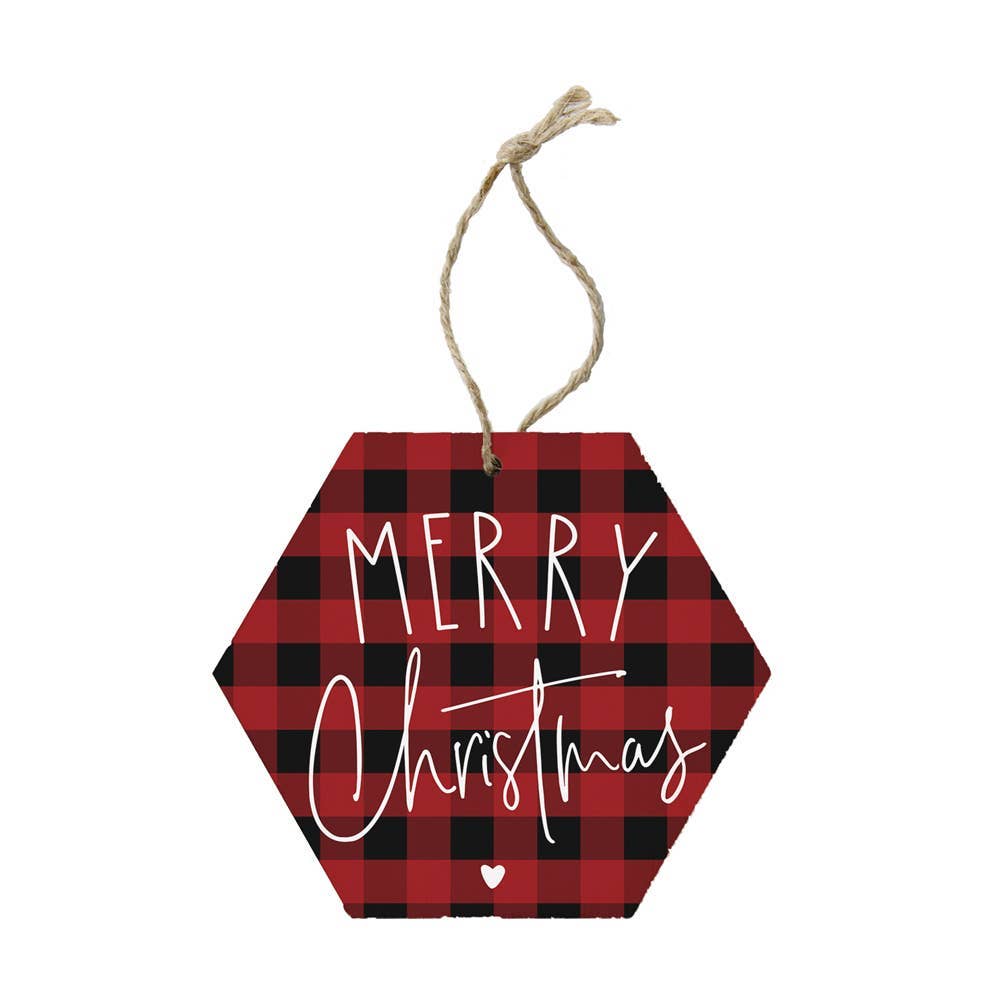 Merry Christmas Plaid Ornament