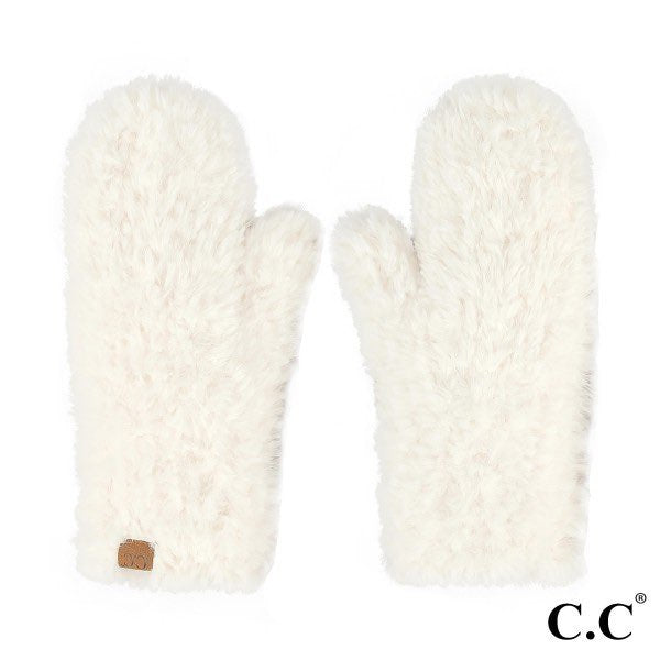 Ivory Fur Mittens