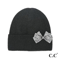 Sparkle Bow Black Hat