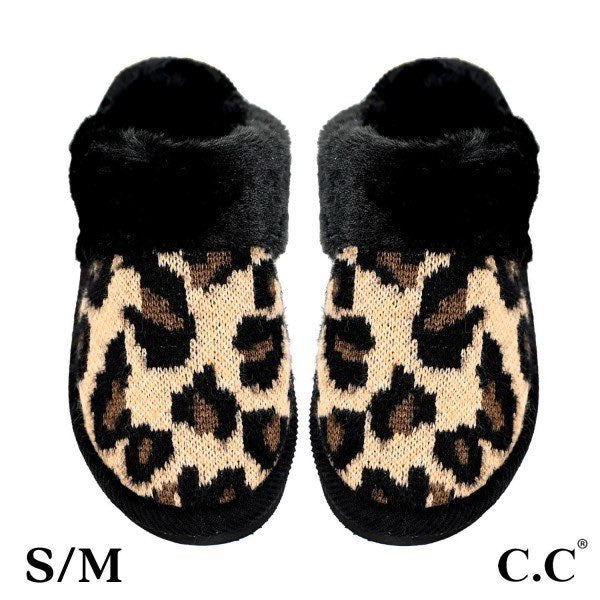 Leopard Print Hard Sole Slippers NC