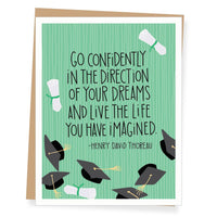 Go Confidently Quote Graduation Greeting Card