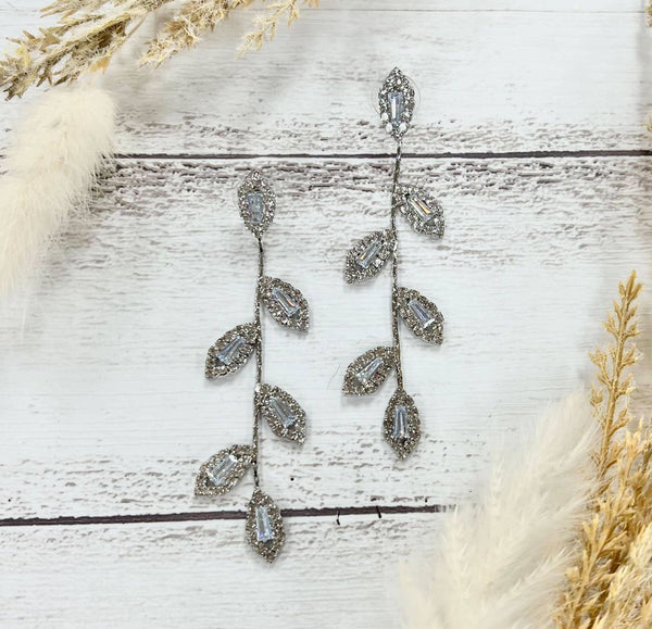 Gilded Embrace Silver Leaf Earrings
