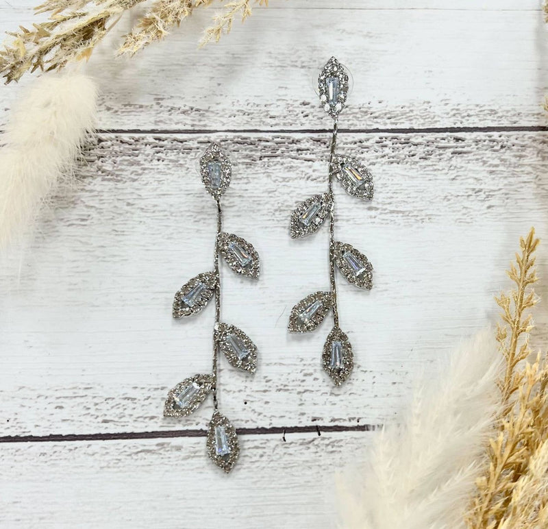 Gilded Embrace Silver Leaf Earrings