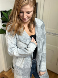 Grey Plaid Sweater Jacket