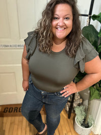 Olive You Ruffle Bodysuit
