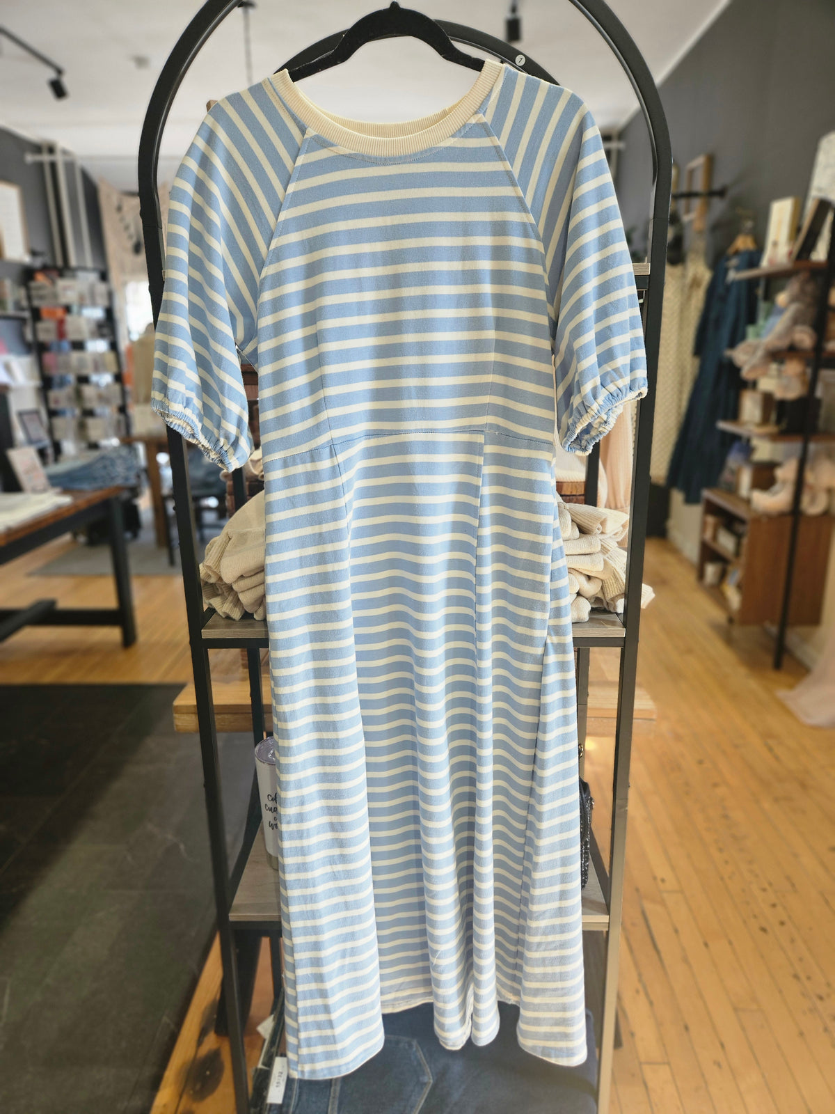 Light Blue Striped Dress