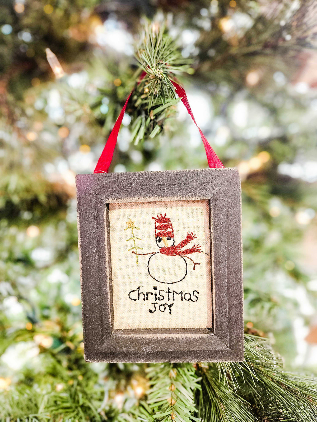 Christmas Joy Framed Stitch Ornament