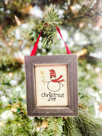 Christmas Joy Framed Stitch Ornament