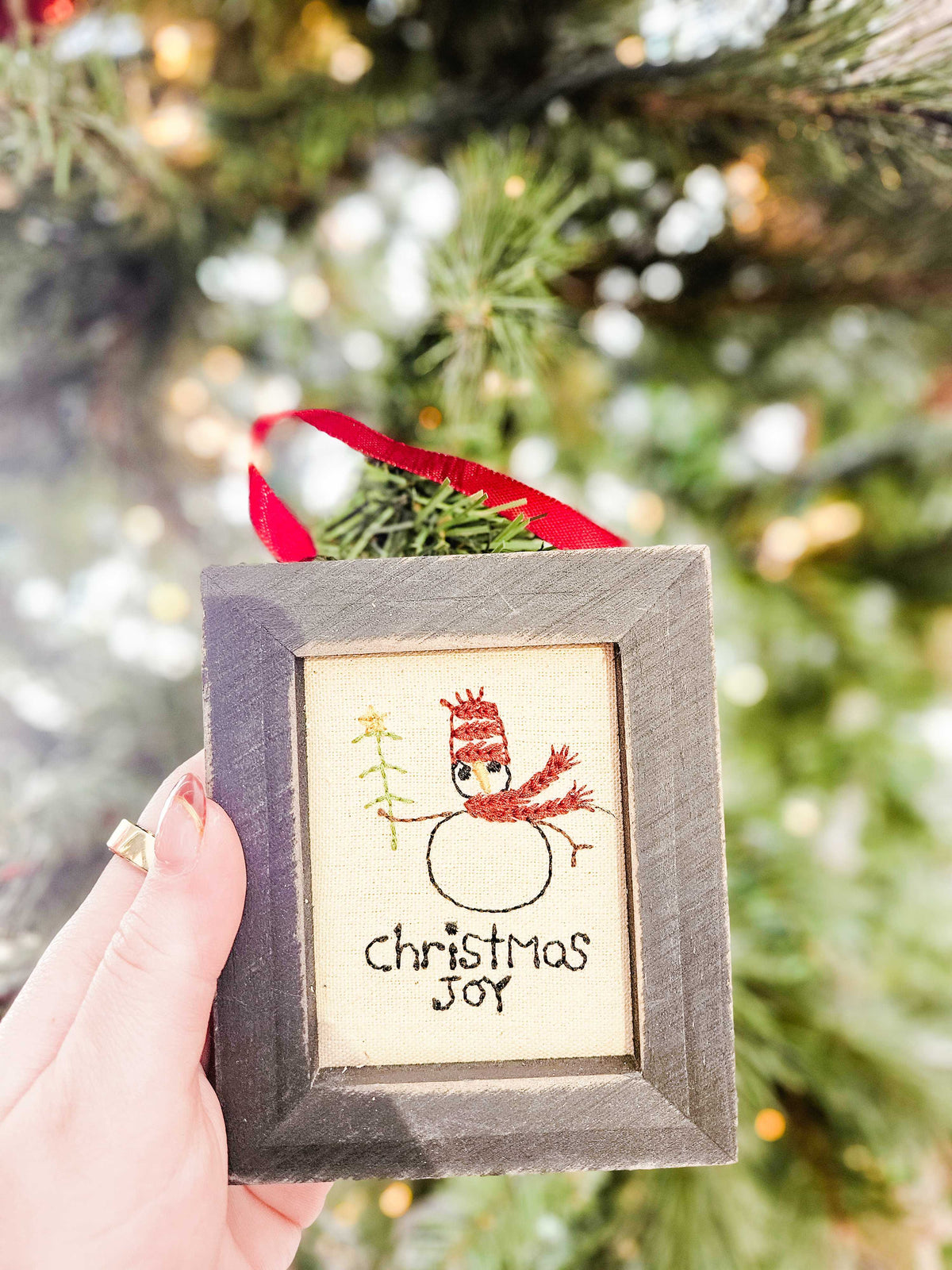 Christmas Joy Framed Stitch Ornament