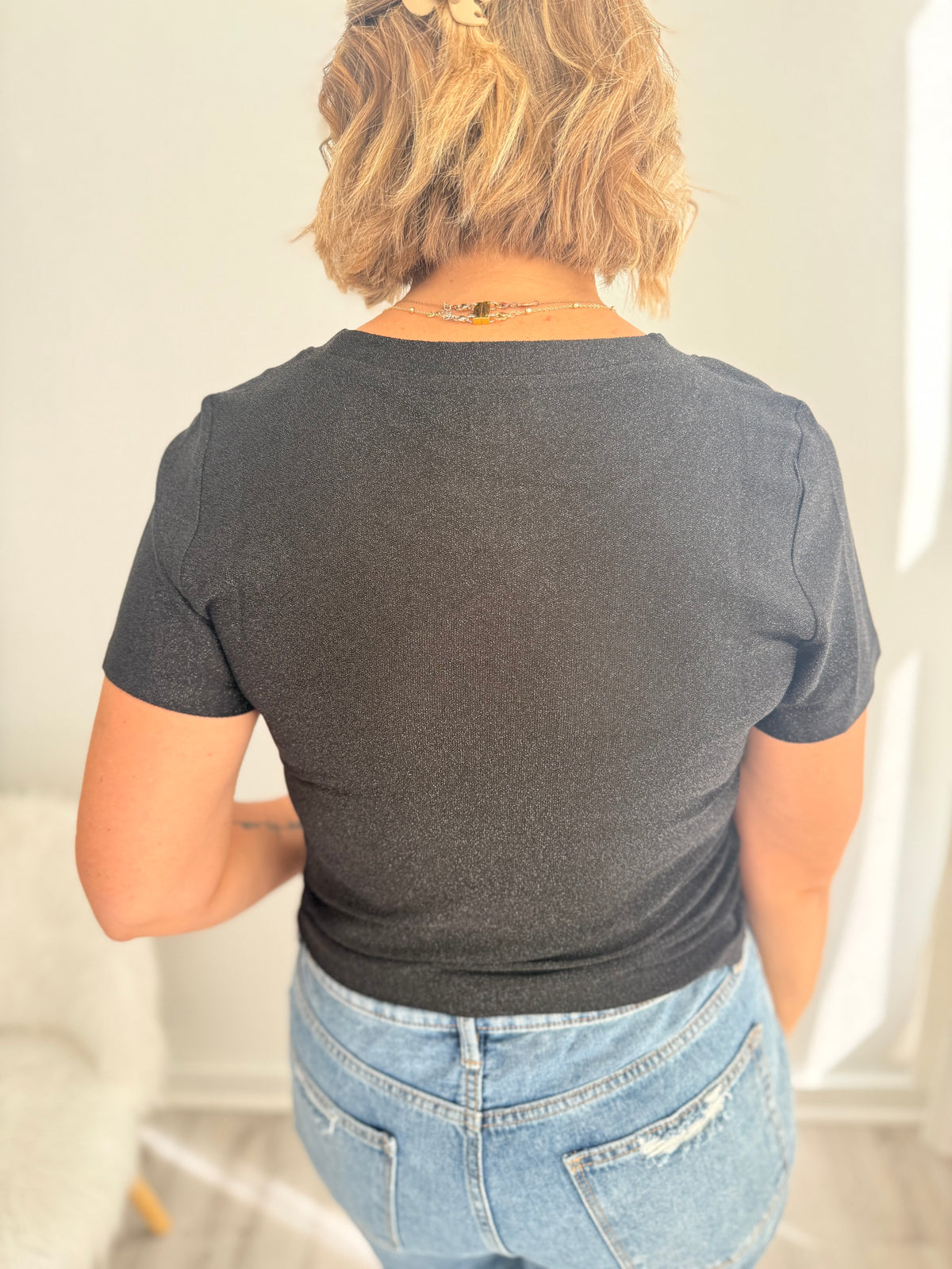 Onyx Shine Short Sleeve Top