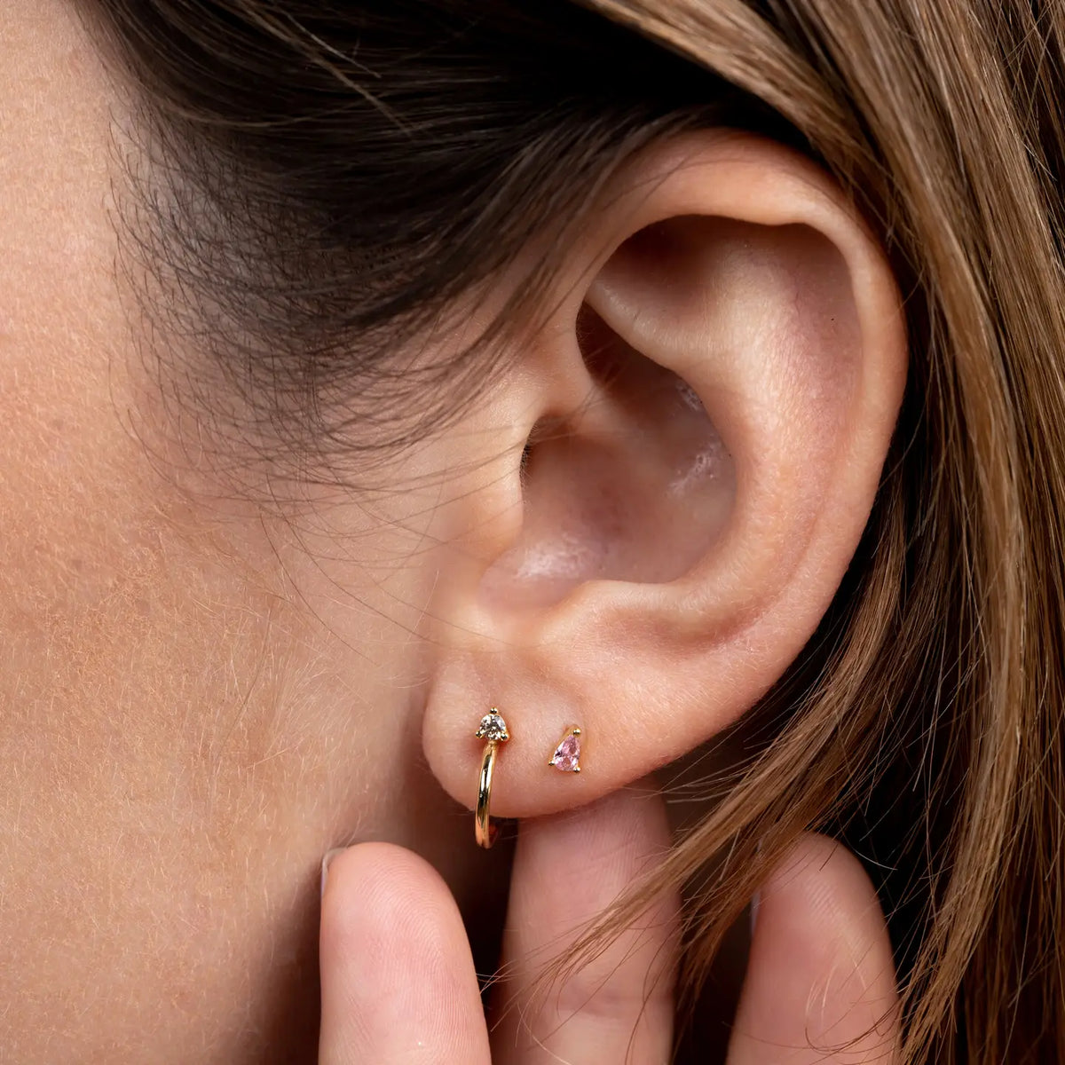 Mini Hoop Champagne Gold Earrings