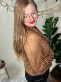 Arden Camel Suede Moto Jacket