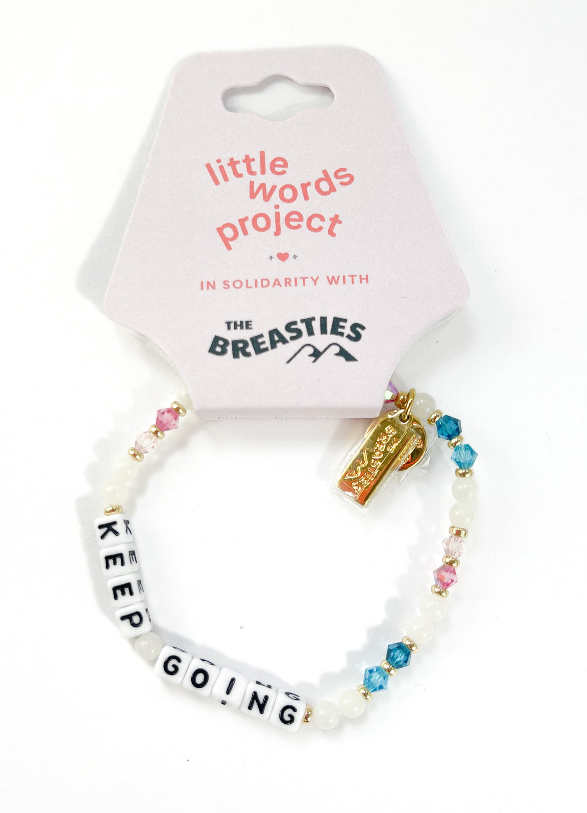 Little Words Project Bracelet - Keep Going - Breast Cancer