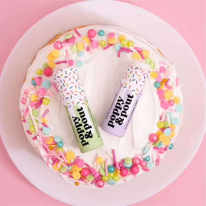 Poppy & Pout Lip Balm -  Birthday Cake