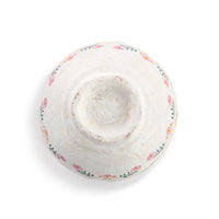 Paper Mache Coral Birds with Gold Rim Bowl
