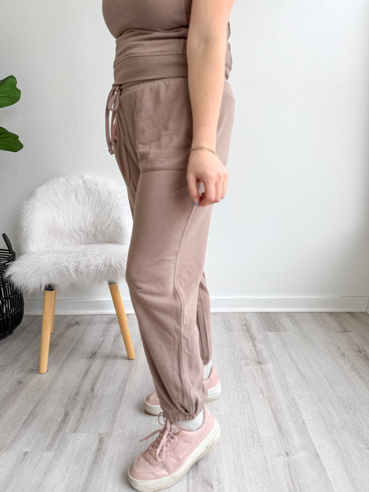 Taupe French Terry Joggers