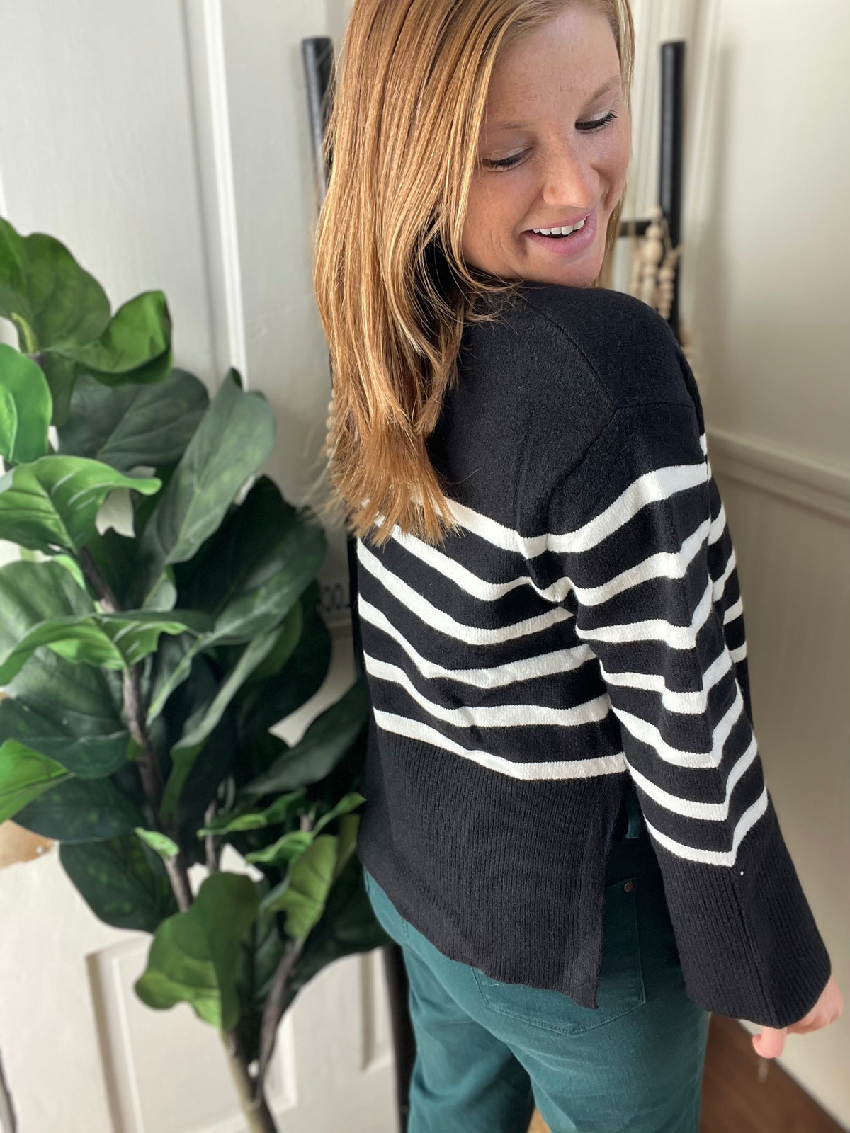 Lola Black and White Striped Sweater