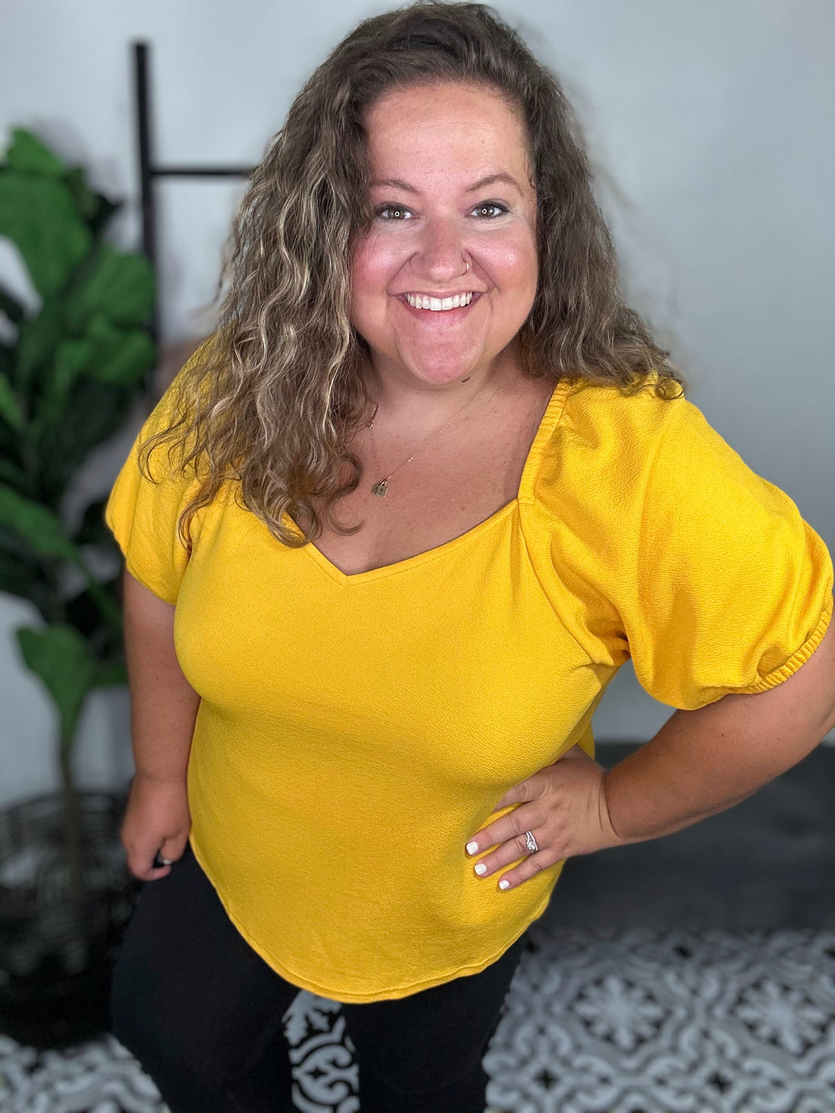 Yellow Puff Sleeve Top