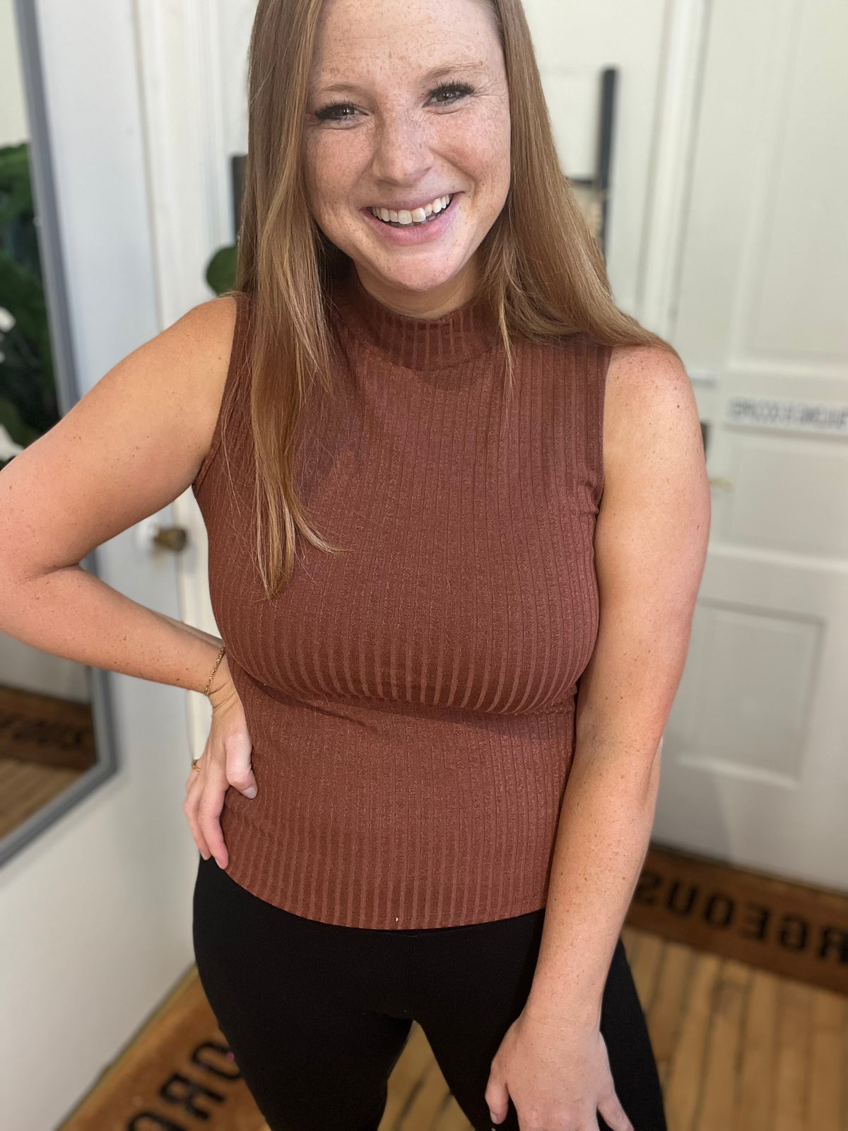 Cinnamon Swirl High Neck Tank