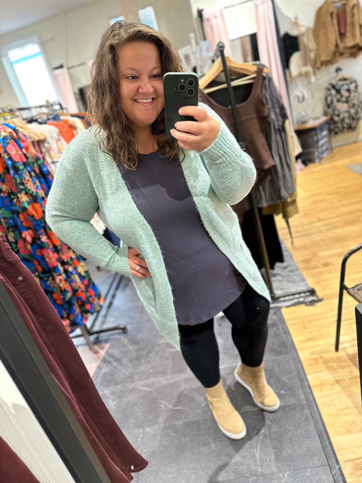 Minty Hues Soft Cardigan