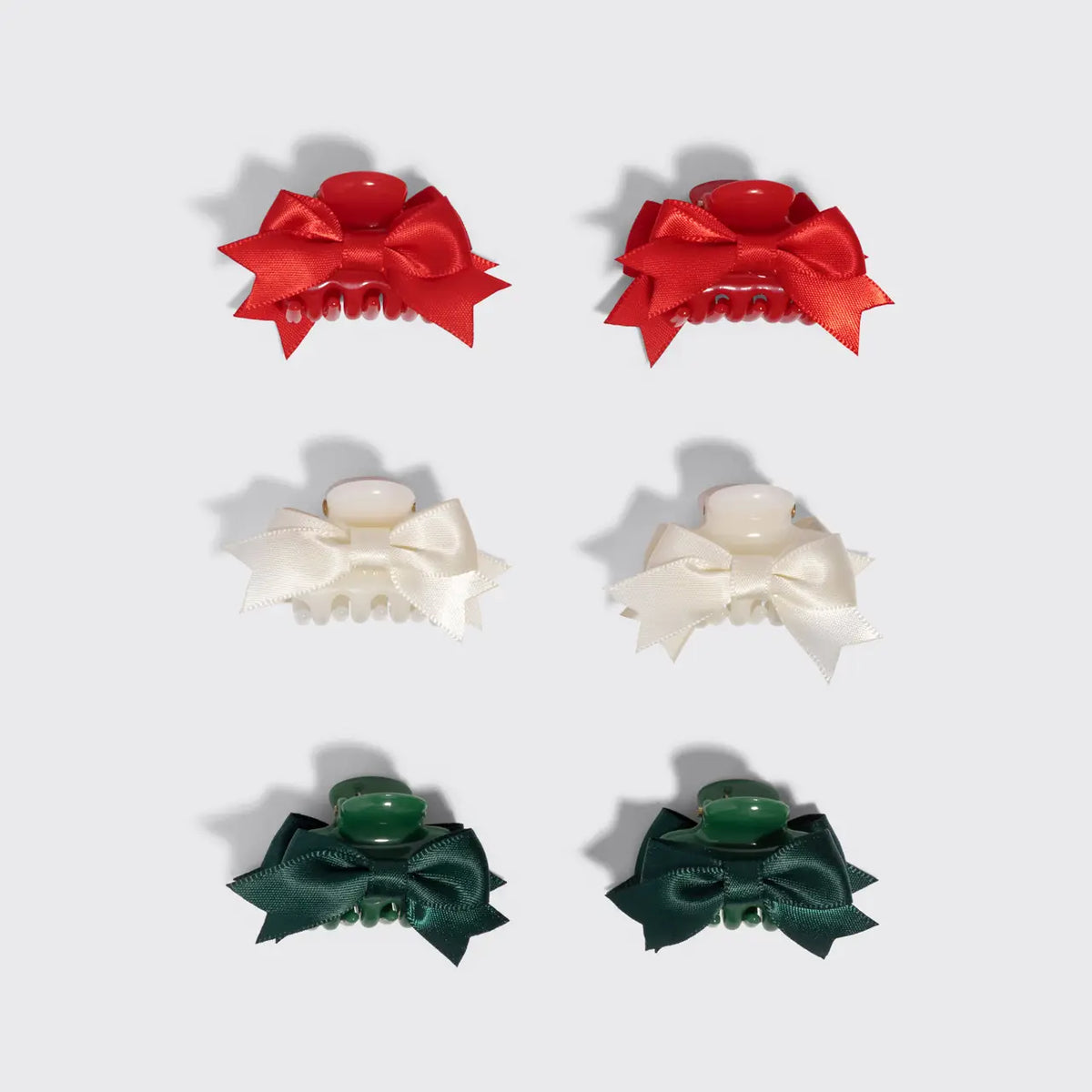 Mini Bow Holiday Claw Clip 6pc Set