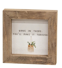 Plant Hang In There Mini Wooden Sign