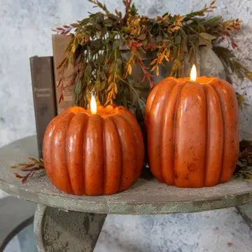 5" Pumpkin 3D Flame Candle