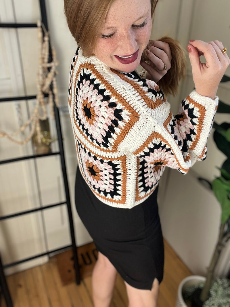 Blushing Gold Crochet Cardigan