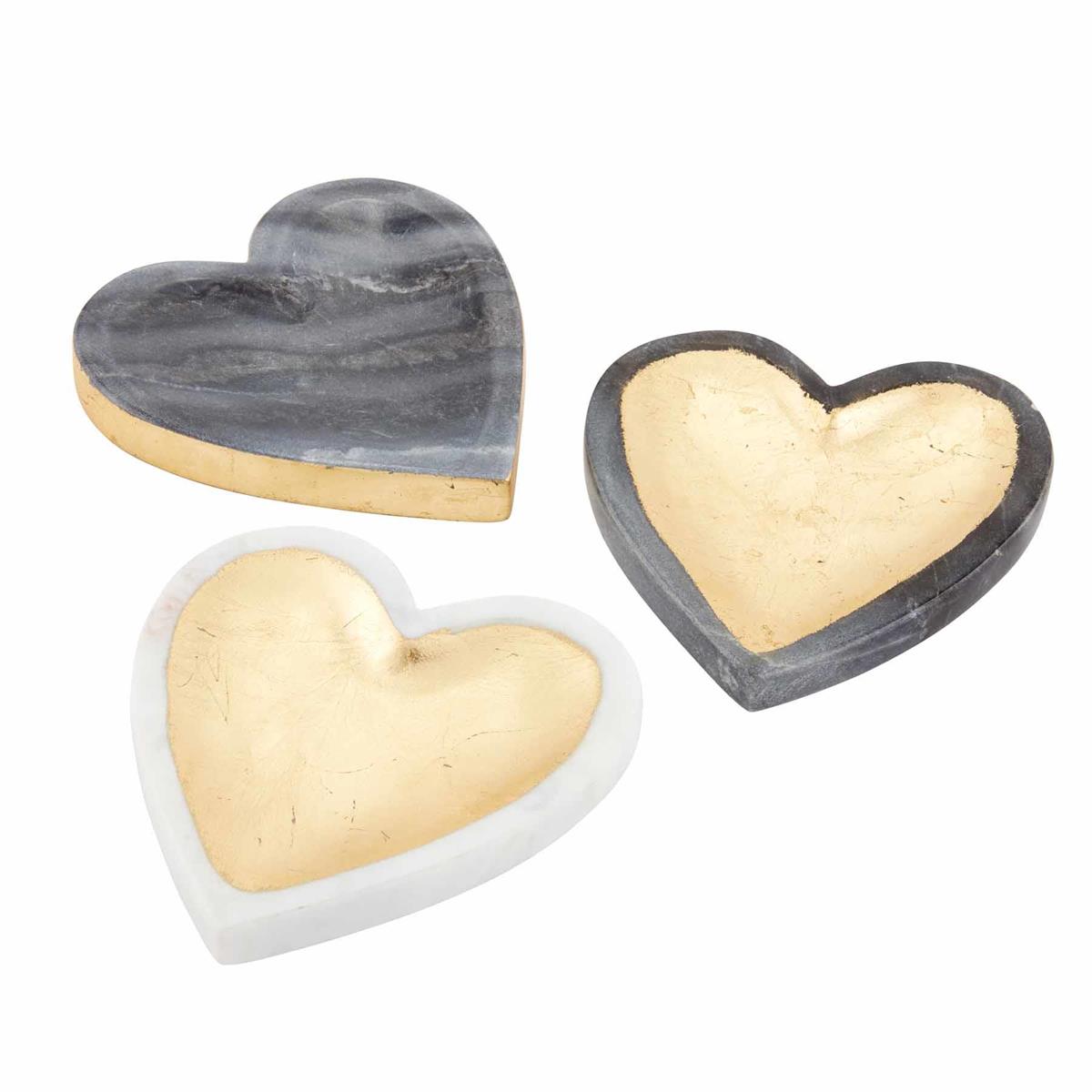 Black Marble Foil Heart Tray