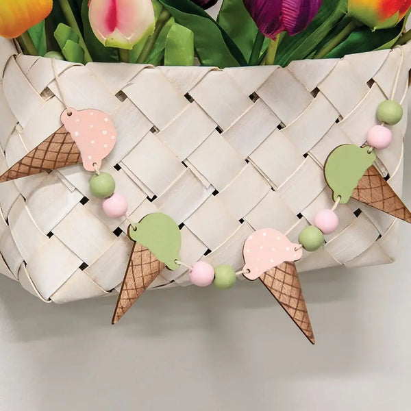 Ice Cream Wood Bead Garland