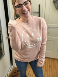 Smiley Graphic Sweatshirt - Pink