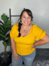 Yellow Puff Sleeve Top