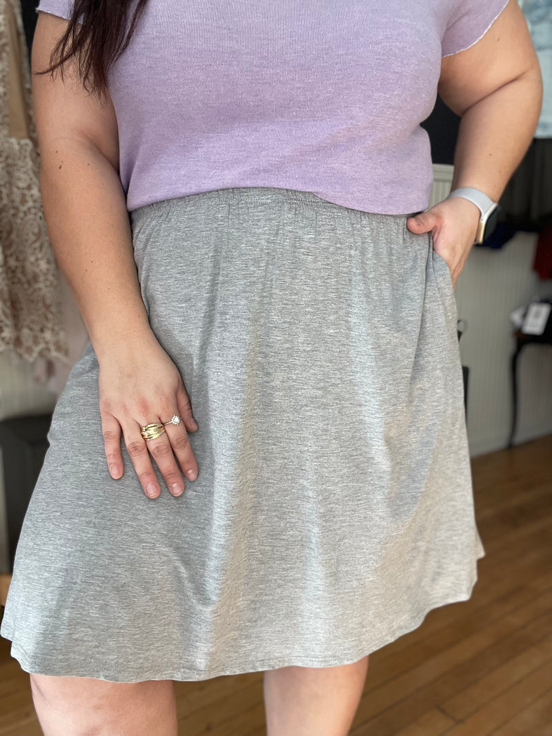 Dusty Gray Midi Skirt