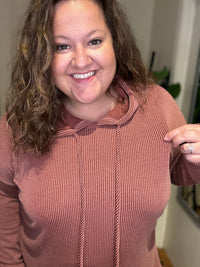 Brick Ribbed Pullover Hoodie