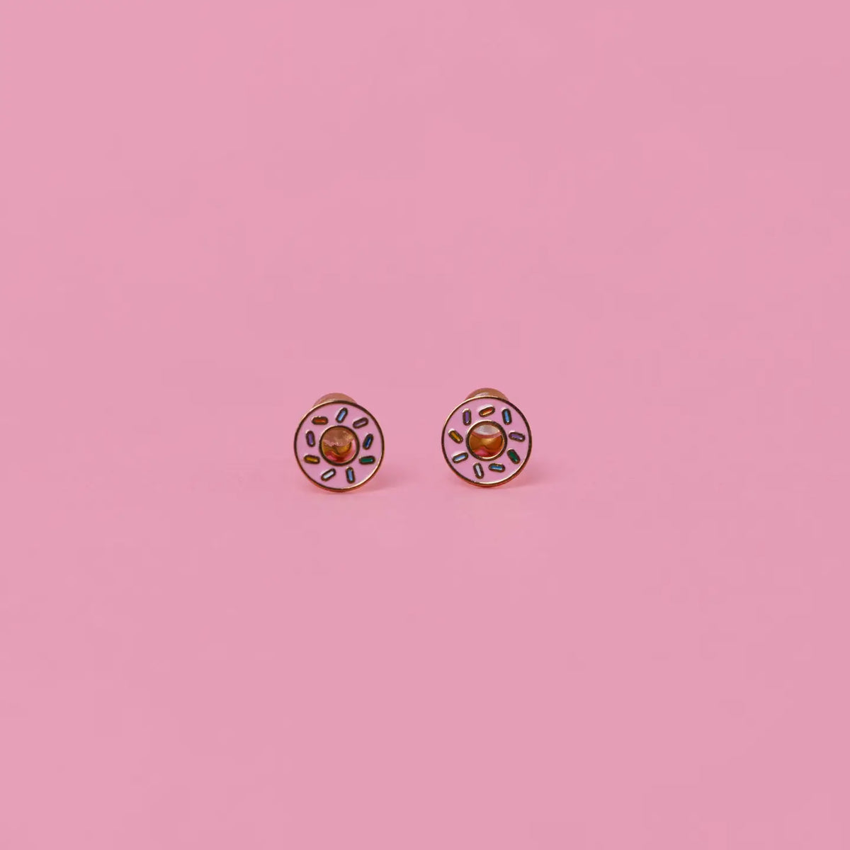 Donut Enamel Flat Back Kids Earrings