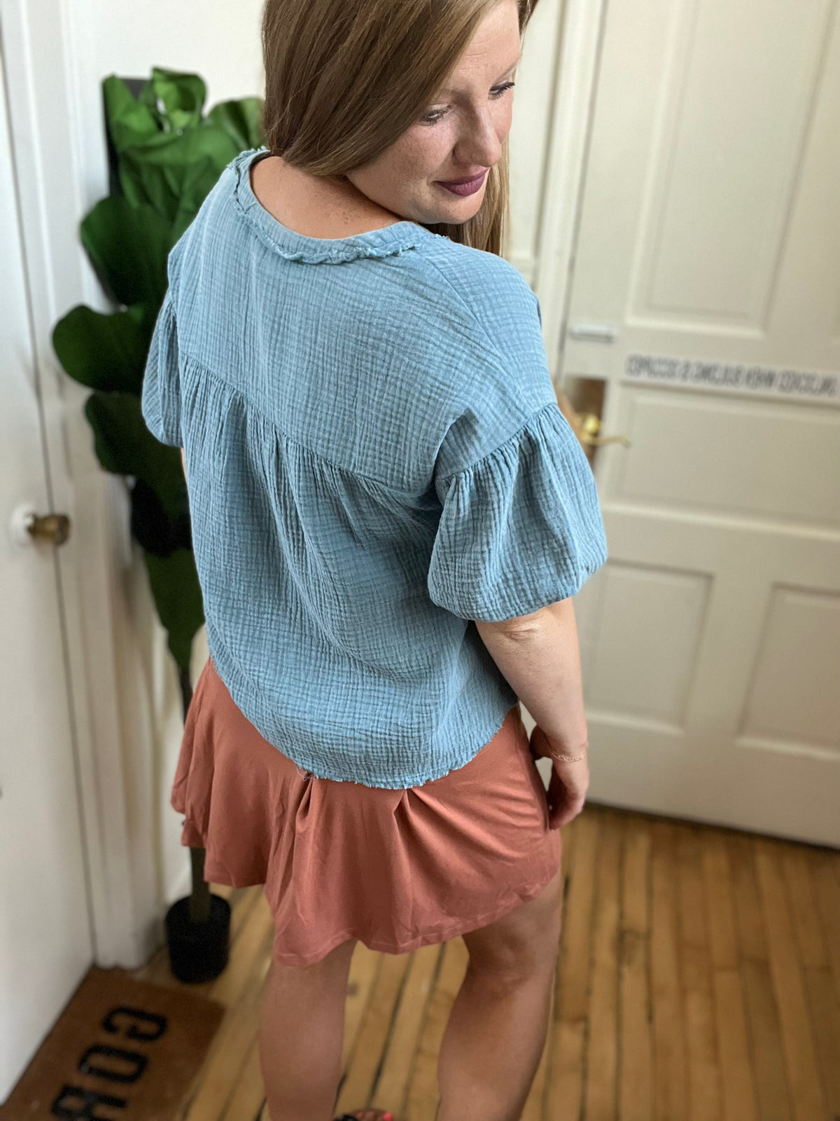 Blue Skies Babydoll Top