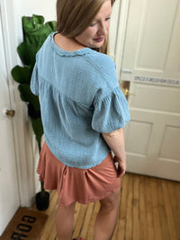 Blue Skies Babydoll Top