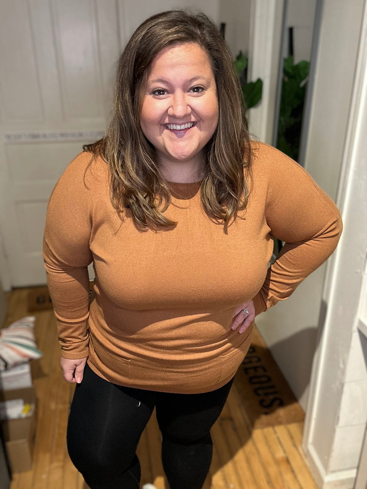 Butter Scotch Tunic Pocket Top