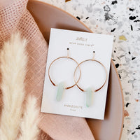 Amazonite Hoops - Gold Earrings