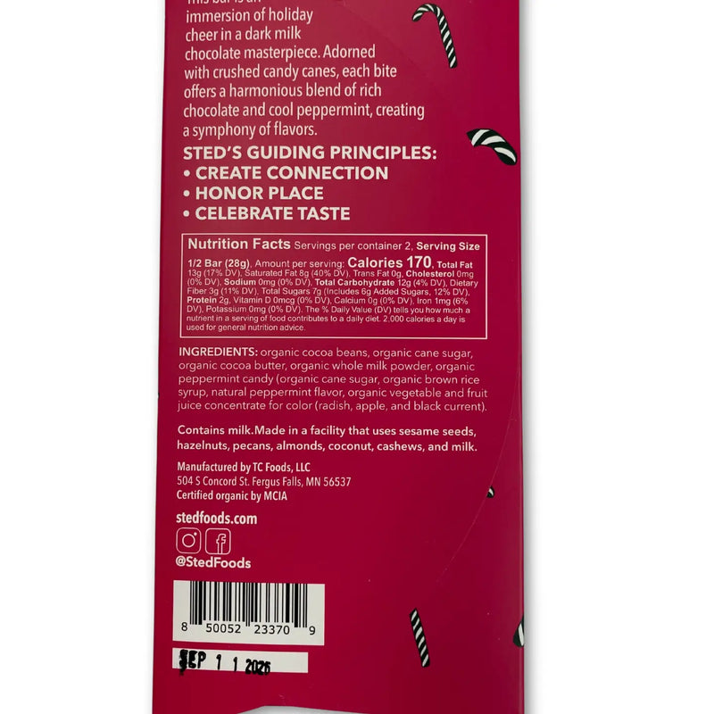 Peppermint Candy Cane Chocolate Bar