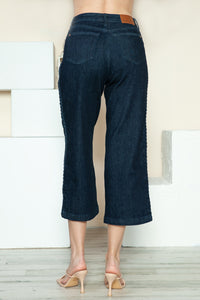 Online Exclusive JB Side Seam Braid Detail Crop Wide Leg Jeans - DS