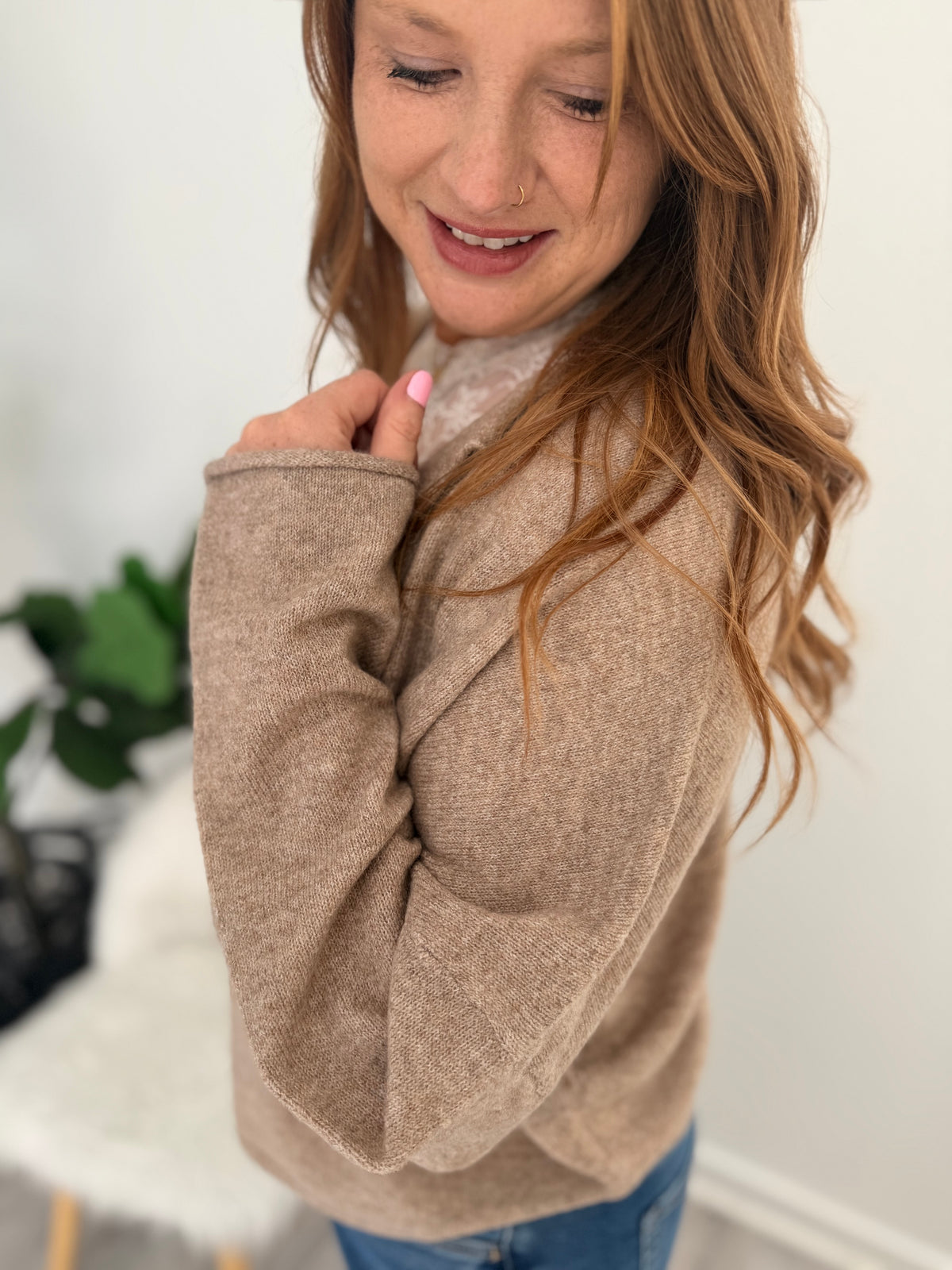 Ainsley Lightweight Knit Cardigan - Taupe