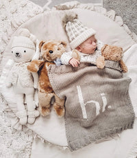 Pebble Hi Hand Knit Baby Blanket