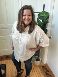 Classy Linen Button Down Top