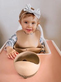 Silicone Baby Bib - Taupe